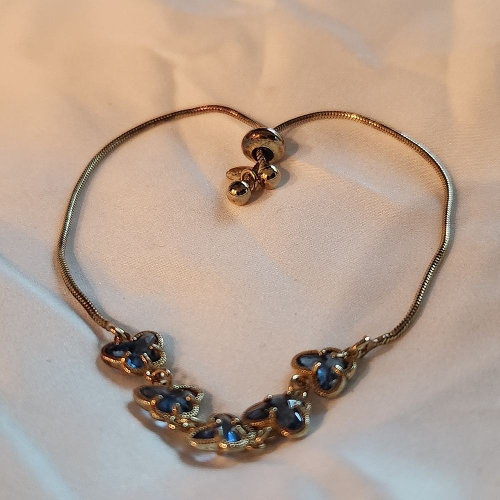 Sterling Silver Butterfly Crystal Bracelet